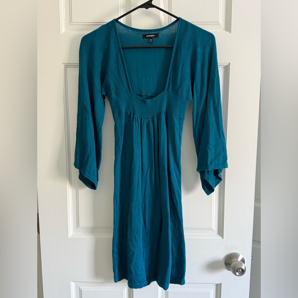 Express Teal Knit Dress